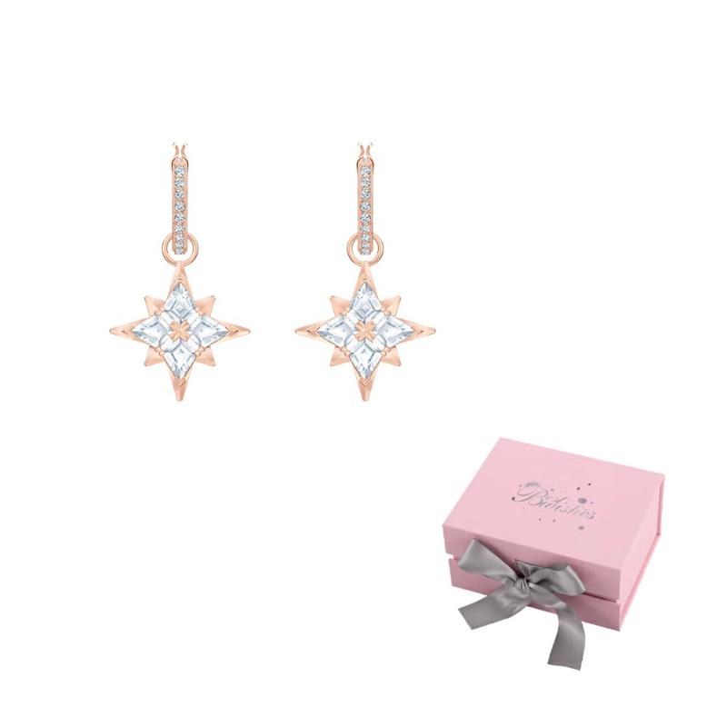 Swarovski Symbolica Earrings Womens Rose Gold Pink bow gift box