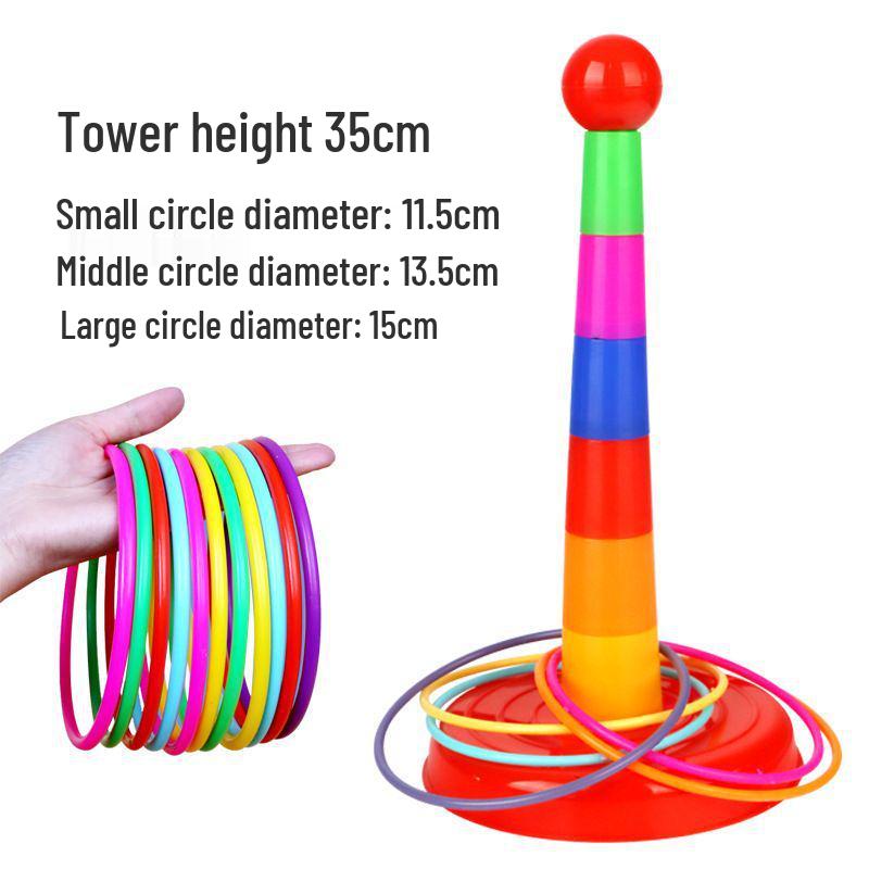 Children's Educational Ring Toss Game: Parent-Child Interactive Stacking and Throwing Competition Toy for Kindergarten