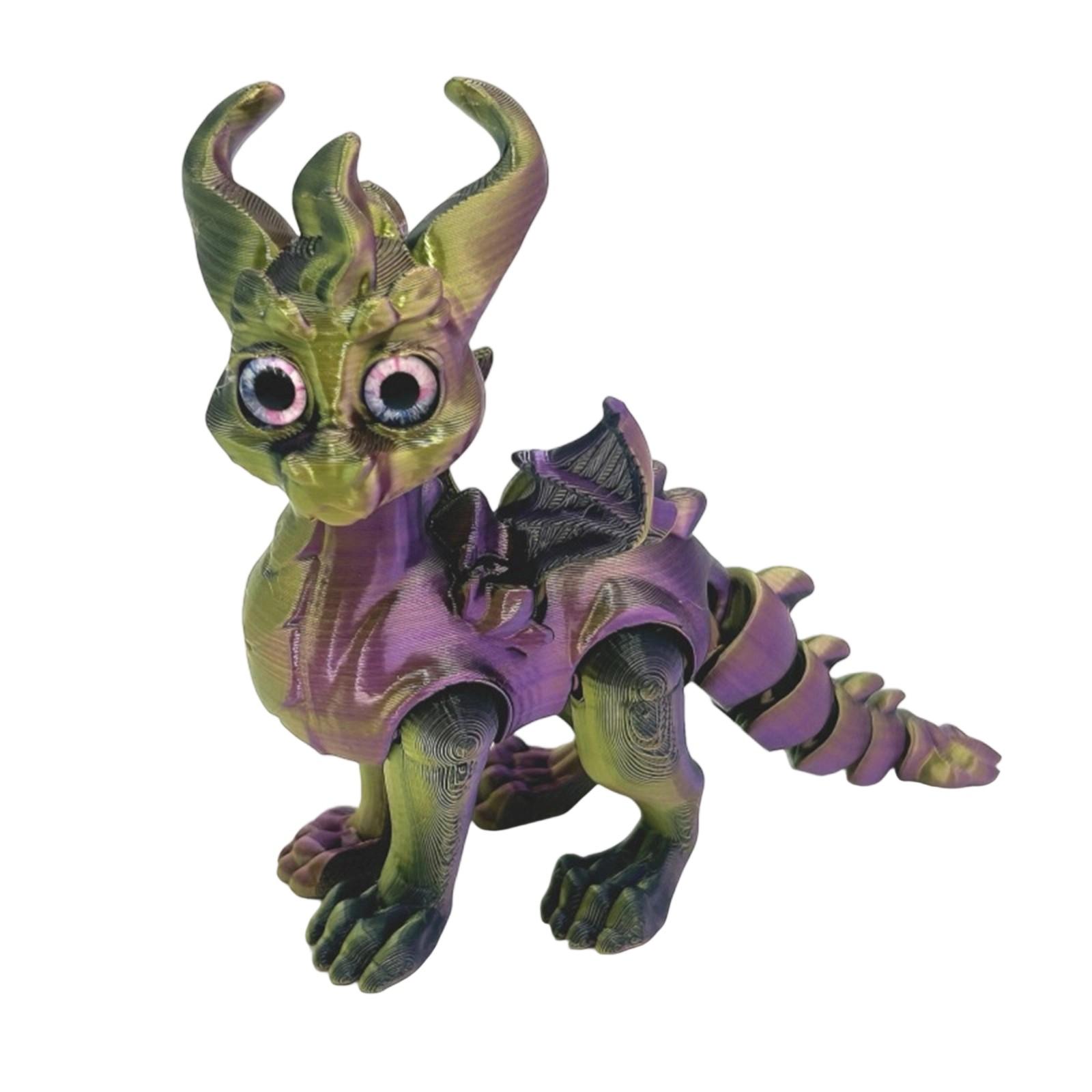 

3D-печатные глаза дракона-симуляции Реалистичный летающий дракон с подвижными суставами Настольные украшения Поделки Детские игрушки One Size