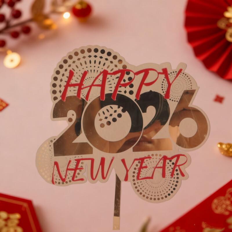 New Year Acrylic Cake Toppers