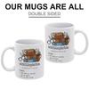 1pc 11oz White Ceramic Coffee Mug, Double-Sided Printed Design, Comfortable Grip Handle, Heat Resistant, Perfect Everyday Gift for Anyone