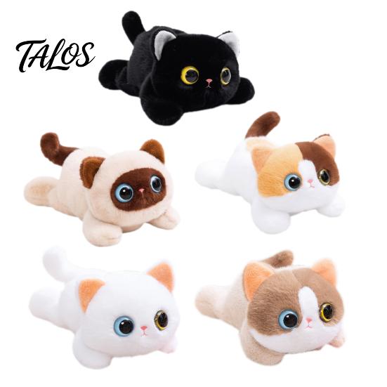 Durable Plush Keychain Cute Black Cat Pillow Soft Siamese Kitten Stuffed Animal with Touch Accessory PP Cotton Cuddly Bedroom Decor Birthday Gift for