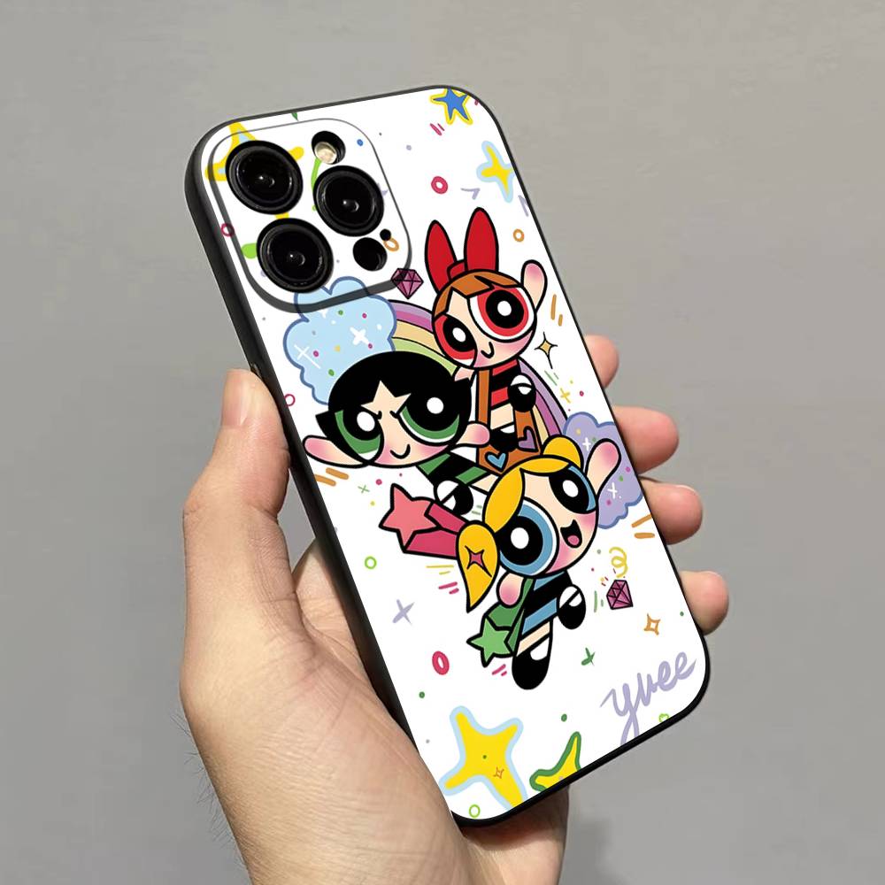 P-Powerpuff-GirlS Soft Back Phone Cover Case For IPhone 17 16 Pro Max 15 12 11 16e 13 Mini 14 15 Plus