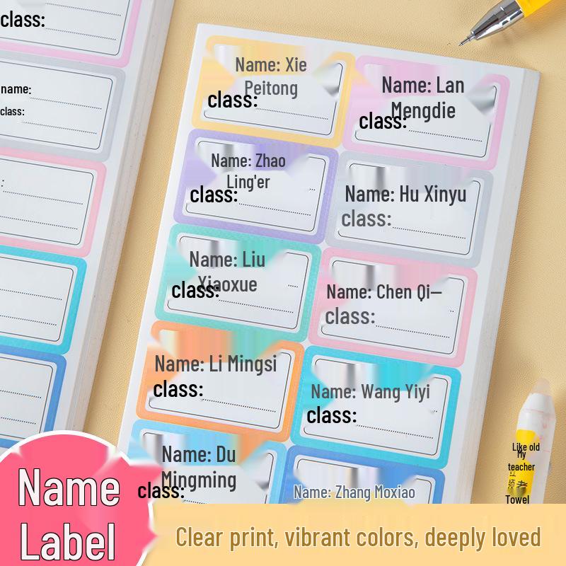 

Custom Name Stickers for Kids: Self-Adhesive Labels for Books & Water Bottles Square/2 Packs/60 Stickers