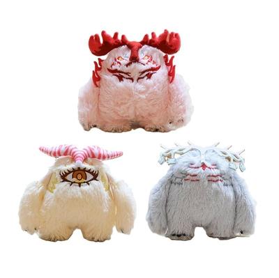 Set of and Yamerunnos Fluffy Charms from Order Fluffy Plush Toys for Festival and 9th Anniversary Plush Mascots 3-Piece Moerunnos, Uminunnos,