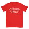 Mens TShirts The measure of intelligence is the ability to change Vintage Cotton Tees Short Sleeve  T Shirts O Neck Clothes