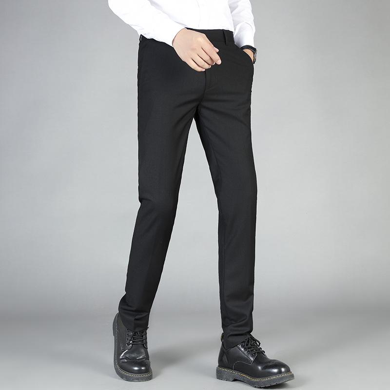 Men's Slim Fit Straight Leg Casual Suit Trousers - Spring/Autumn Business Fashion.