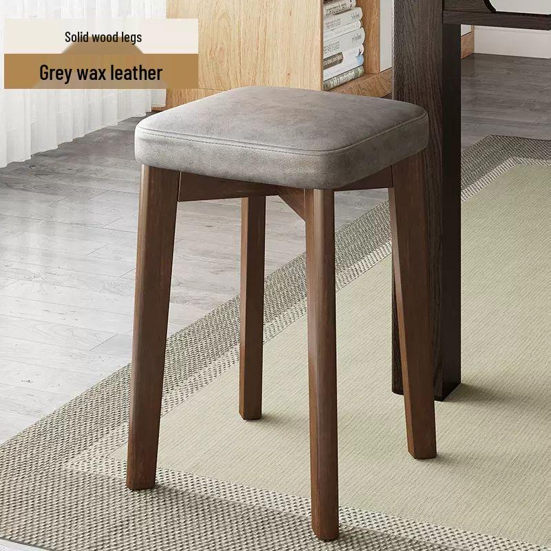 Massivholz Polsterstuhl - Moderner minimalistischer stapelbarer Hocker für Wohnzimmer oder Schreibtisch