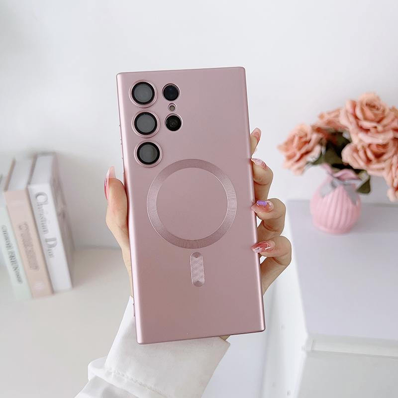 Für Magsafe Weiche Silikonhülle Für Samsung Galaxy S24 S23 S22 S21 S20 Ultra Plus S23 S21 FE Telefon Mit Kameraobjektiv Vollständige Abdeckungen