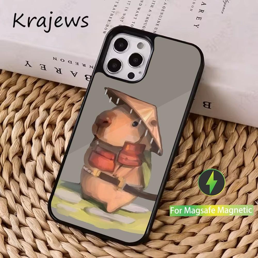 Cute C-Capybara F-Funny Phone Case  For iPhone 16,15,14,13,12,11,Pro,Max,Plus,Mini, Magsafe,Magnetic Wireless Charging Case
