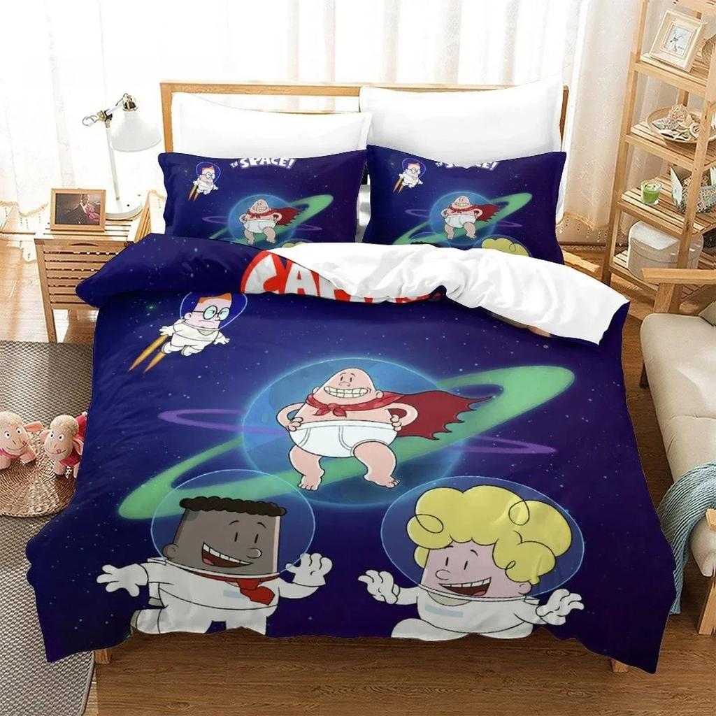 Módní kreslený Kawaii Kapitán Kalhotky Ložní souprava Jednolůžko Dvojlůžko Plná Queen King Size Ložní souprava Ložní souprava pro dospělé Dětská ložnice Sady povlečení na přikrývku