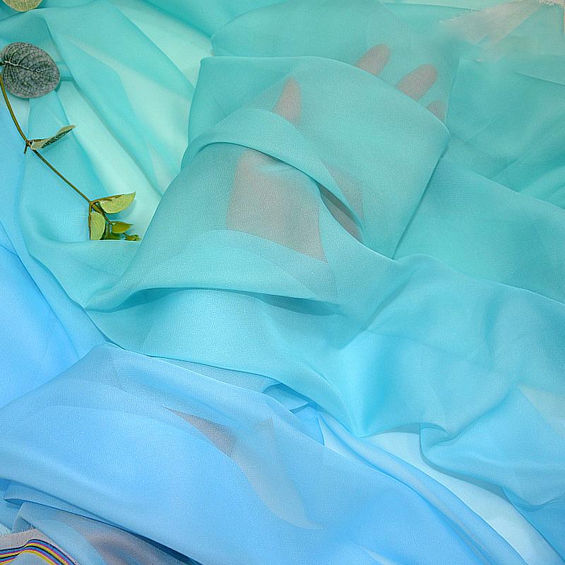 

1M Stage Costume Decor Thin Chinese Costume DIY 100x145CM Hanfu Dress Dance Sewing Chiffon Fabric Gradient Color