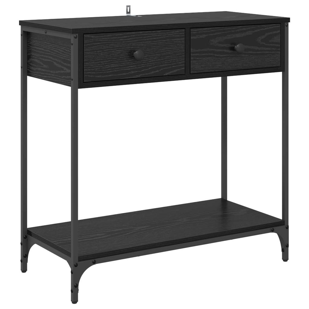 Console Table Black Oak Effect 75 X 34.5 X 75 Cm