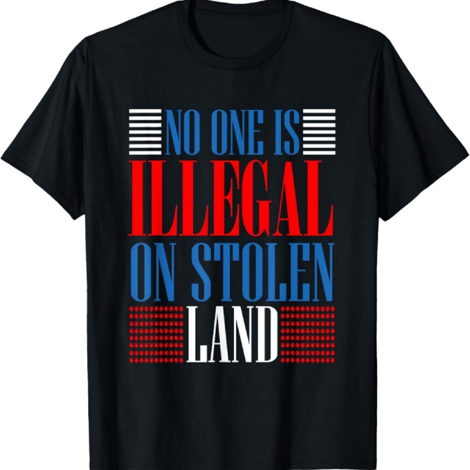 NO ONE IS ILLEGAL ON STOLEN LAND T-SHIRT Immigrant T-Shirt XXXXXL чёрный