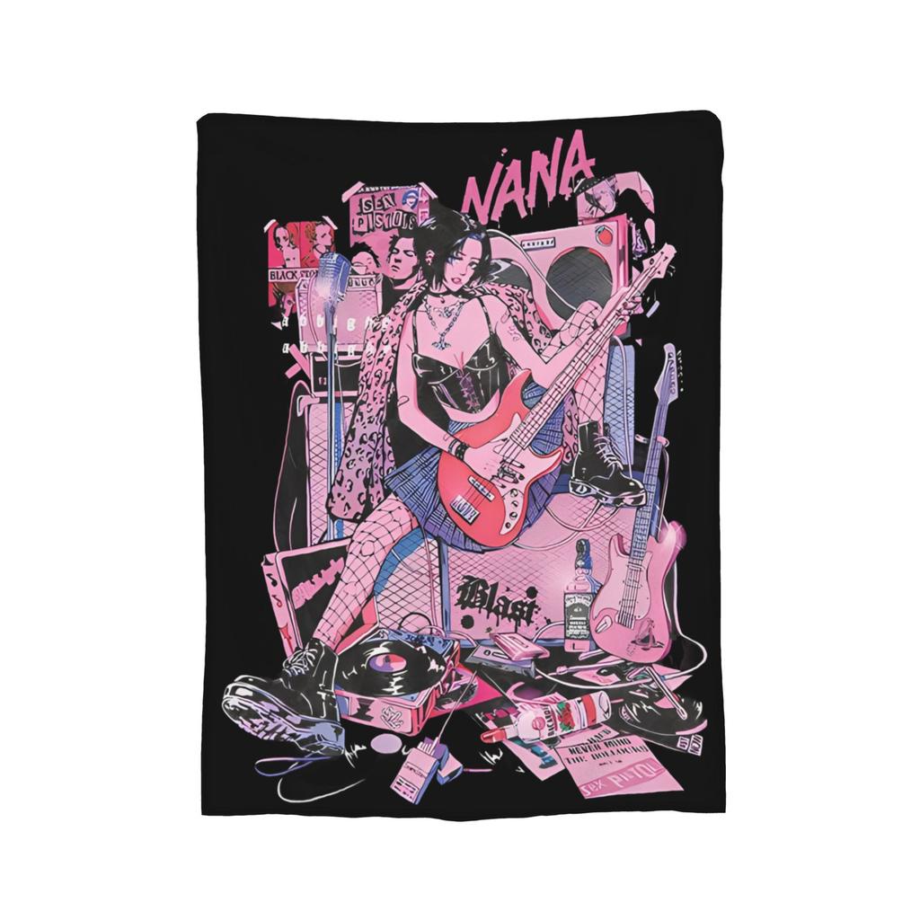Nana Osaki Anime Blanket Cover Flannel Black Stones Punk Manga Warm Throw Blankets for Bedroom Sofa Bed Rug