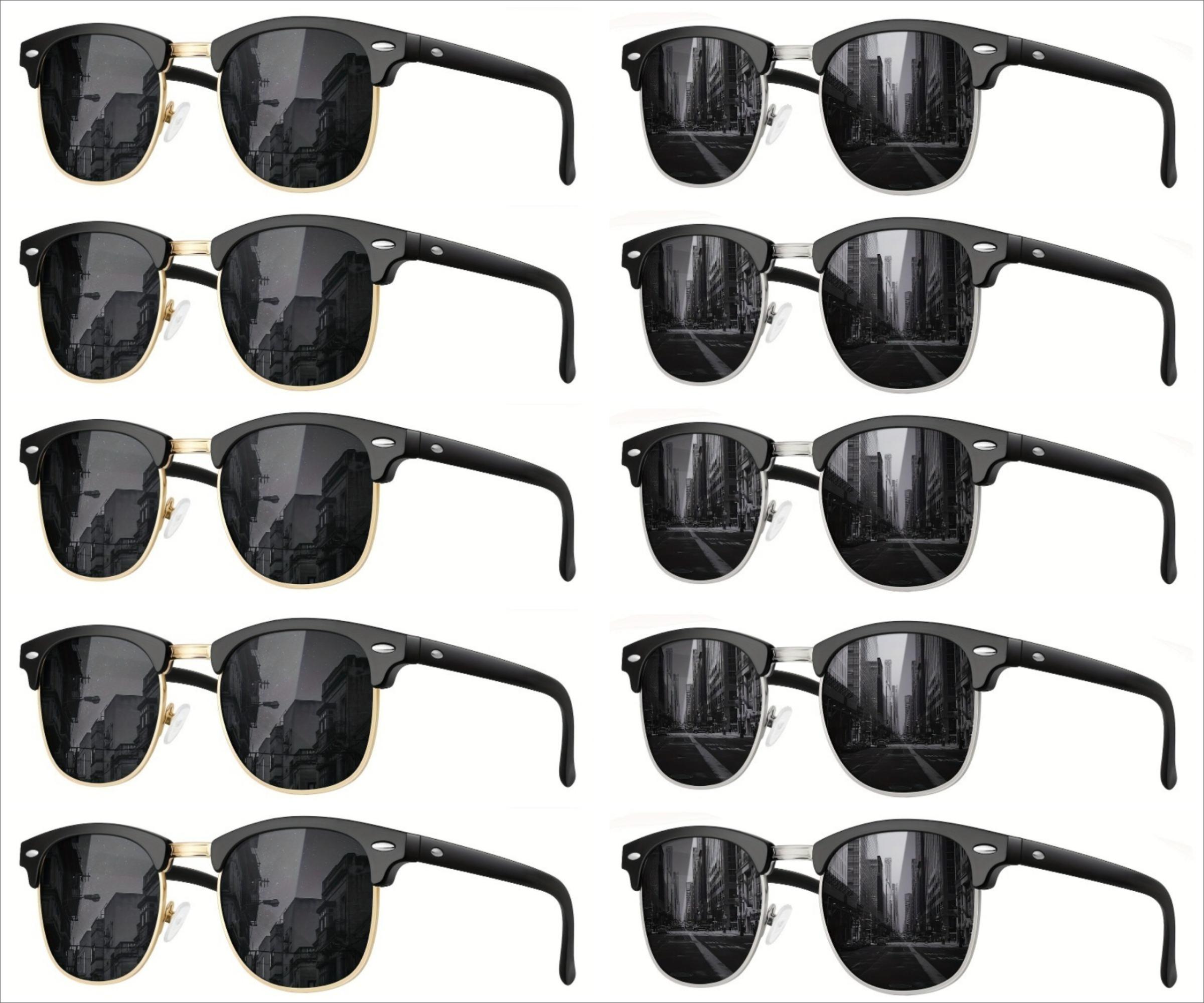 

10 шт. Солнцезащитные очки для мужчин и женщин, квадратные поляризованные солнцезащитные очки для водителей, очки для езды, велосипедные очки