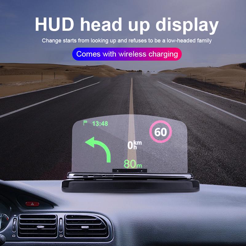 Car HUD Head Up Display Phone Holder Mount GPS Projector Real-time Traffic Report