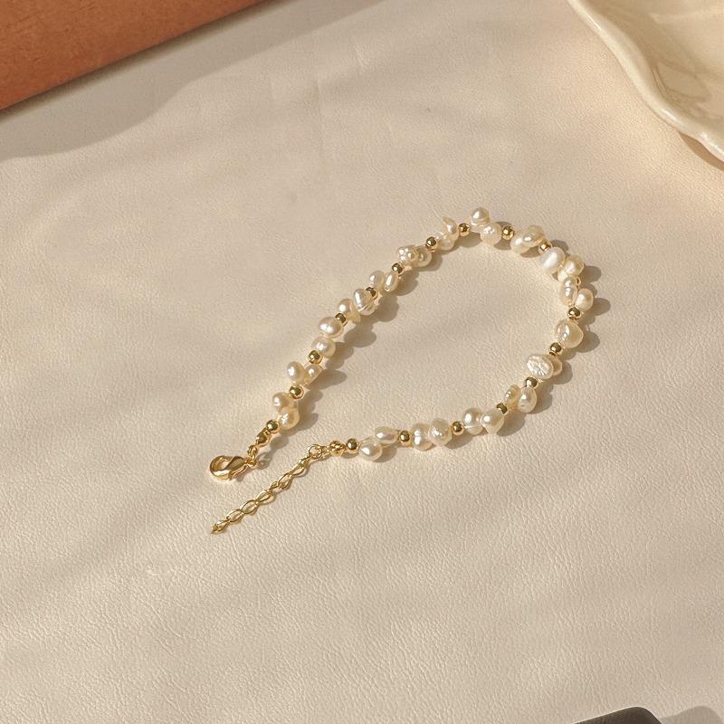 Плетеный браслет с пресноводным жемчугом, Браслет с жемчугом особой формы, Браслет из бусин