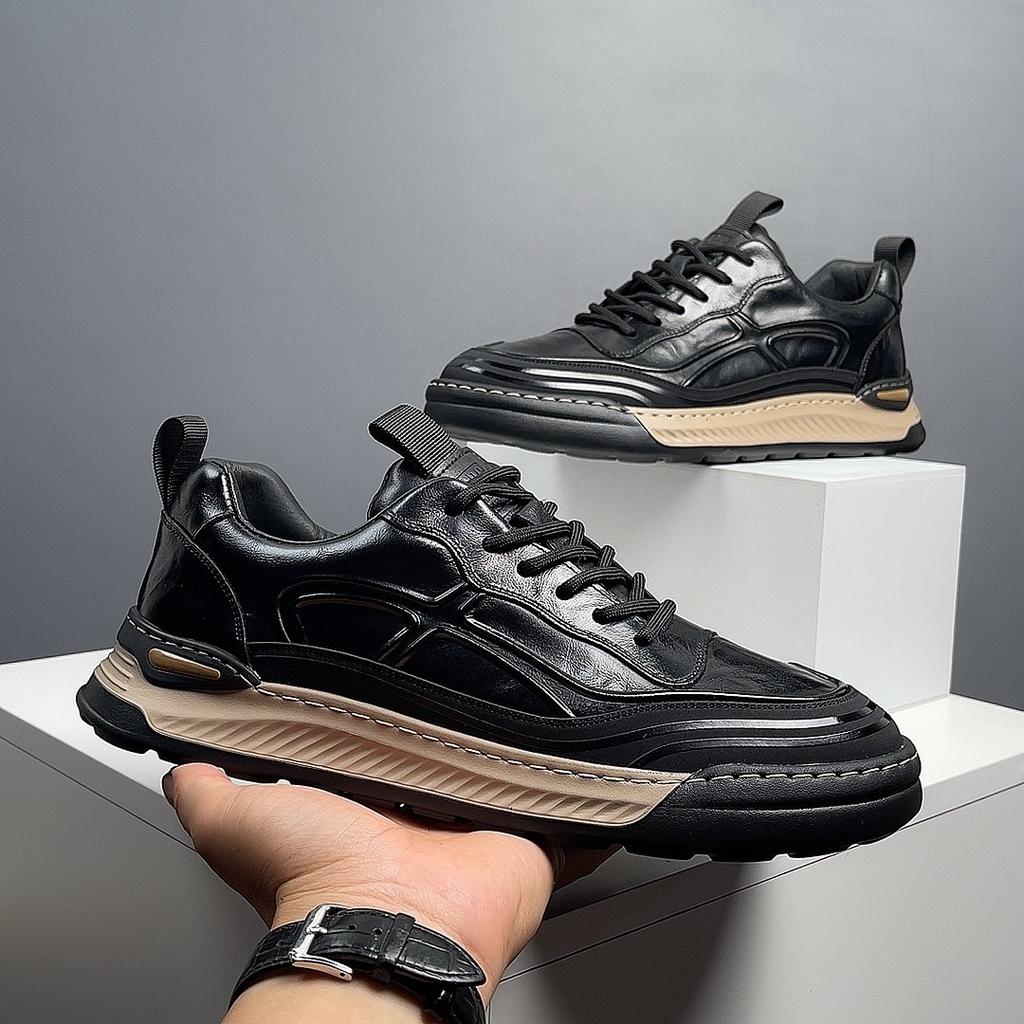 Men's Genuine Leather Casual Shoes Luxury Designer Non Slip Walking Shoes Breathable Outdoor Loafers Business Driving Sneakers