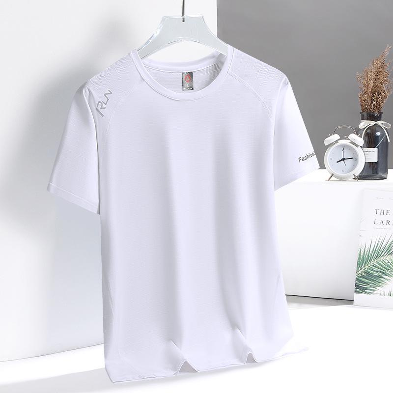 

Мужская быстросохнущая эластичная футболка из ледяного шелка - Летний спортивный и повседневный топ для бега XL