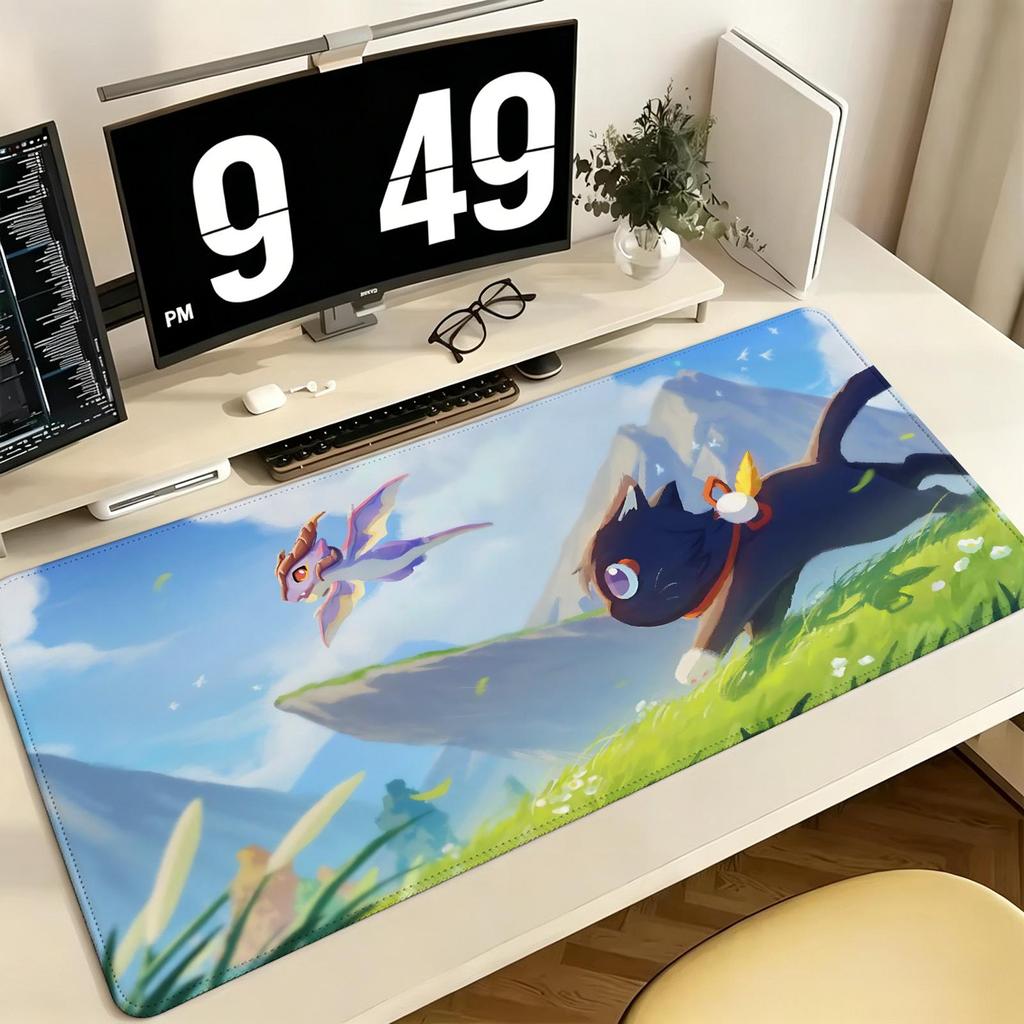Genshin Impact Durin Pro ESports Xxl Gaming Mousepad Extra Large NonSlip Stitched Edge Keyboard Laptop Desk Mat For Pc Gamer