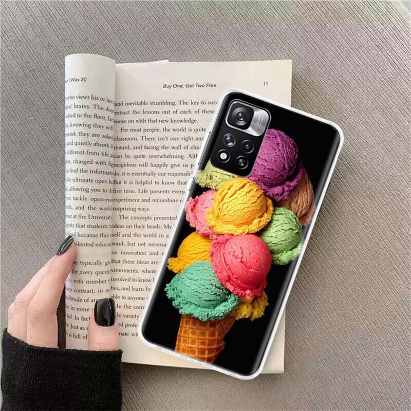 Colorful Ice Cream and Popsicles Phone Case For Redmi Note 13 12 Pro Plus 14 15 Pro 5G 11 11T 11E 11S 10 Pro 10S 9 9S Cover Cell