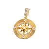 European Gold-Plated Eight-Pointed Star Compass Pendant with Zircon