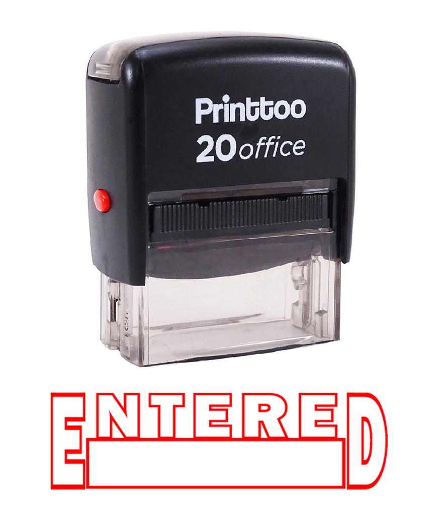 Printtoo Self Inking Rubber Stamp ENTERED Office Stationary Custom