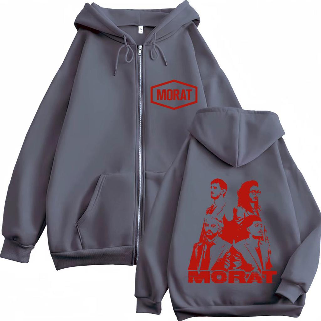 Band Morat Yem World Tour Print Zipper Hoodie Men Women Fashion Sweatshirts Long Sleeves Casual Loose Vintage Zip Up Jacket