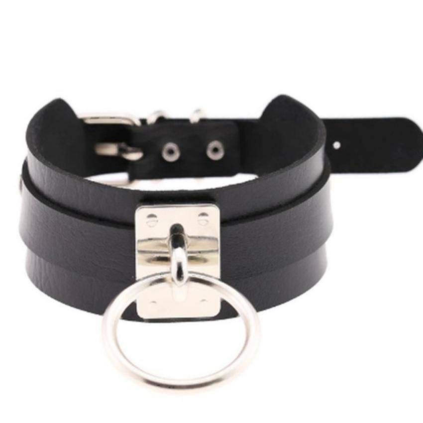 Cool Oversized Choker Fetish Argintiu/Aur O Metal Punk Stil Retro Guler din piele Bondage Sub BDSM Harness Colier