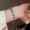 Love Heart Colorful Rhinestone Bangle Square Round Women's Hand Bracelet  Women Girl