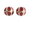 Red Enamel Drip Floral Stud Earrings - Three-Dimensional Christmas Retro Design, Gold-Plated Copper with High-End Color Retention for Women
