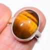 Tiger Eye Gemstone 925 Sterling Silver Jewelry Ring Size Adjustable KJ-362
