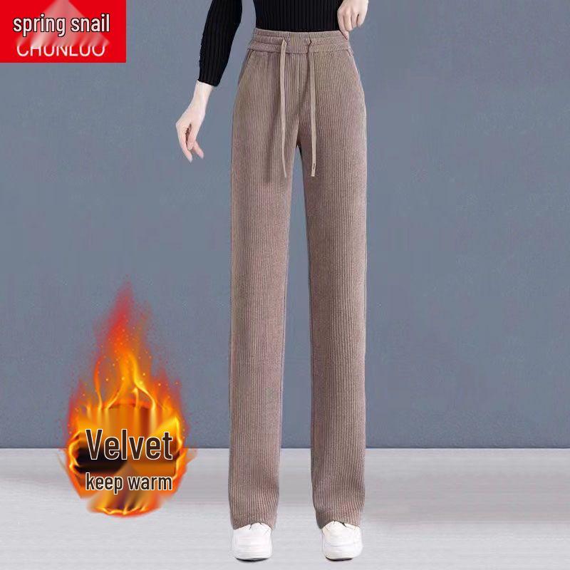 Damen Cord-Fließende Weitbeinige Hose - Große Größen, Einfarbige, Frühling/Herbst