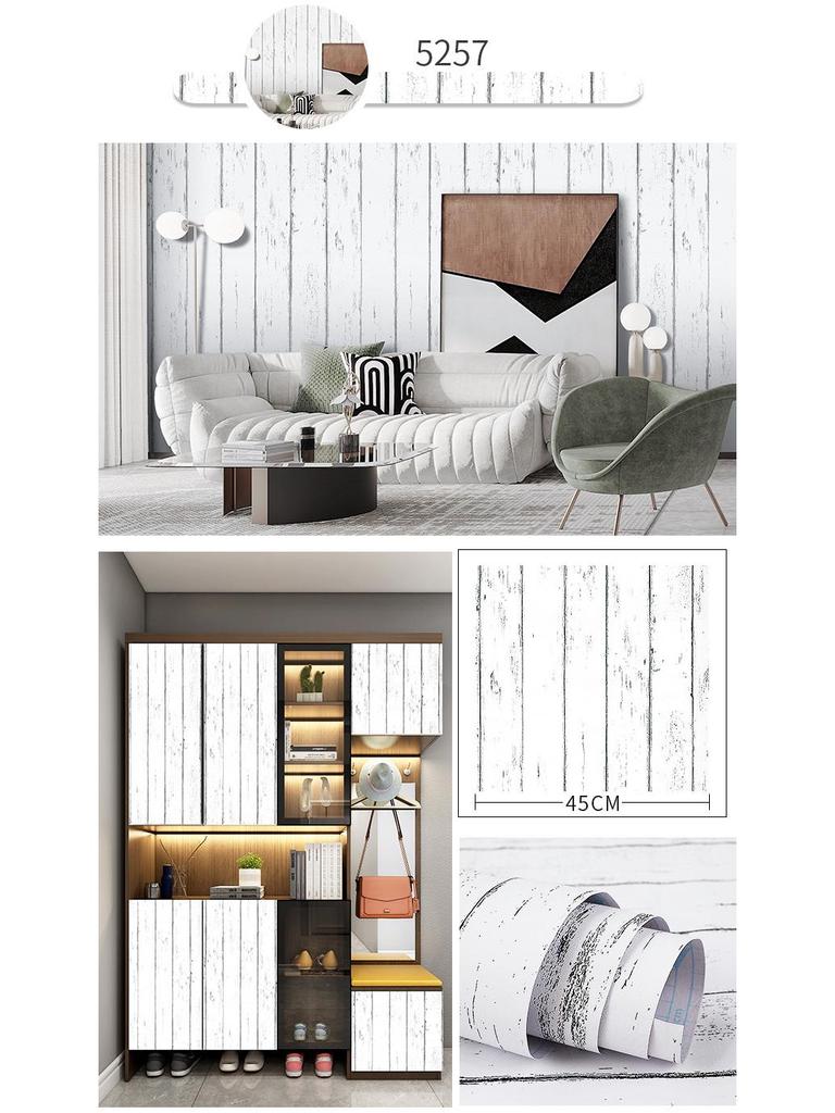 Self-Adhesive Imitation Wood Grain Wallpaper - Moisture-Proof Wall Decoration for Bedrooms