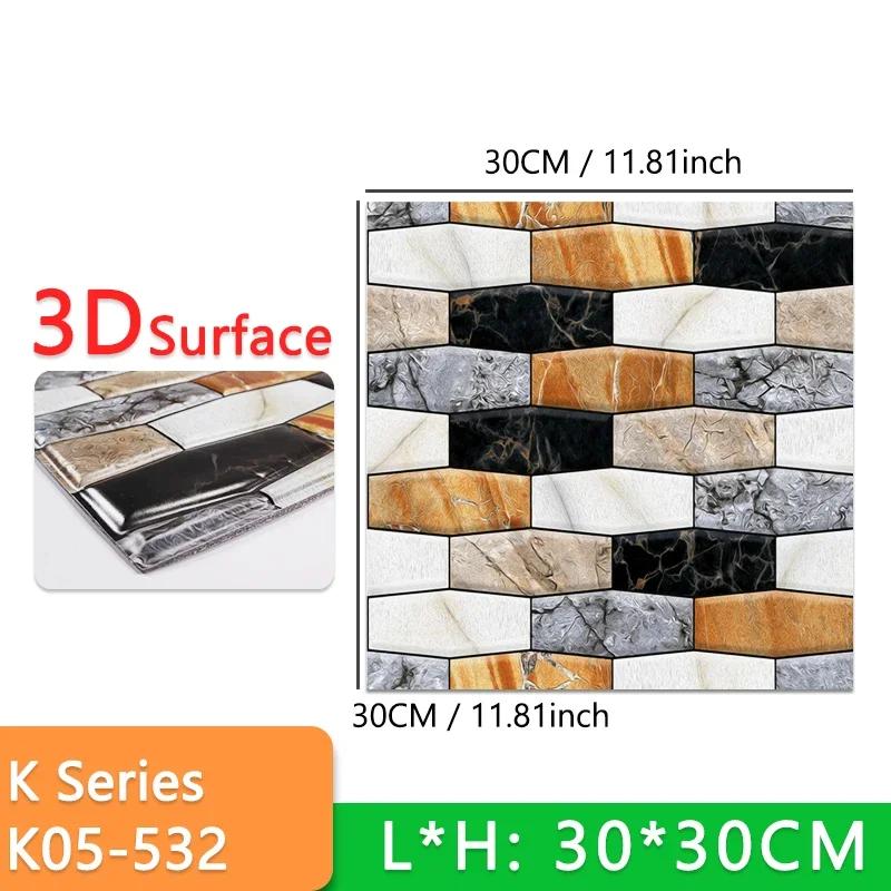 10pcs Thick Wall Sticker Self Adhesive Tiles Floor Stickers Marble Bathroom Ground Wallpapers waterproof PVC Bedroom living Room