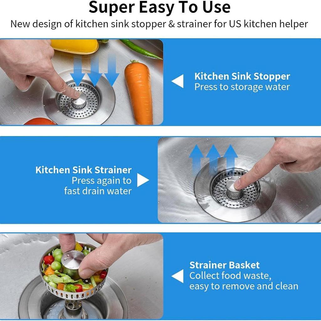 Pop-up Kitchen Sink Drain Filter and Odor-proof Stopper