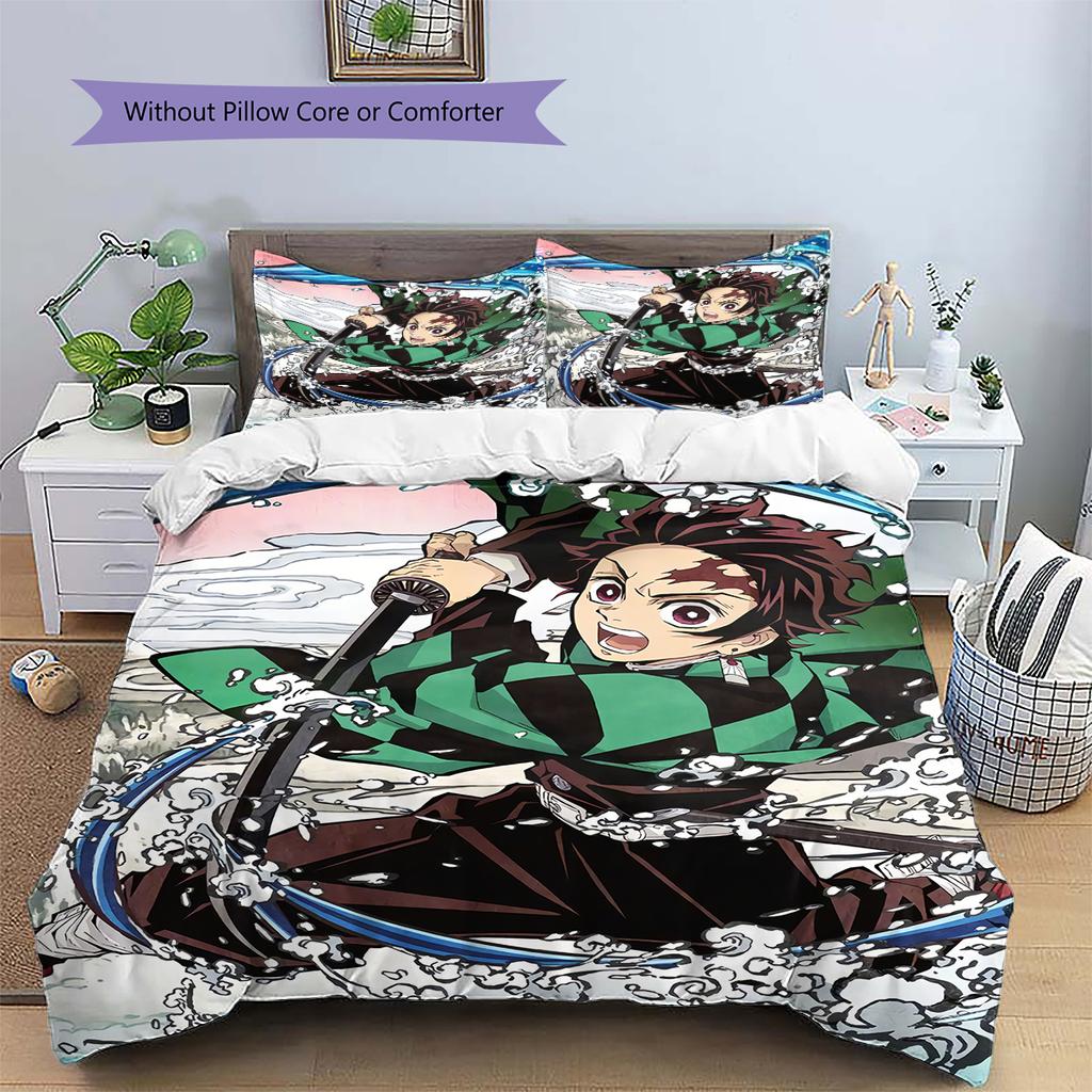 Demon Slayer Main Quest Bedding Set Duvet Cover Pillowcase No Filler, Soft Home Bedroom Decor, Perfect Gift for Fans.chl