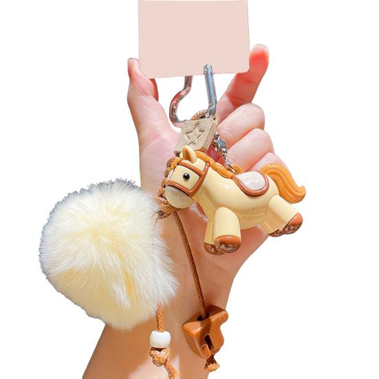 Schlüsselanhänger Anhänger Plüschkugel Deko Pferdeanhänger Dekorativer Handtaschenanhänger Glück Jahr des Pferdes Anhänger Accessoire