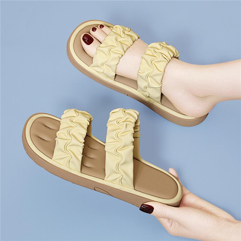 

Cloud bubbles step on shit feeling super soft word with thick bottom beach slippers women s round head casual versatile sandals women s summer 40