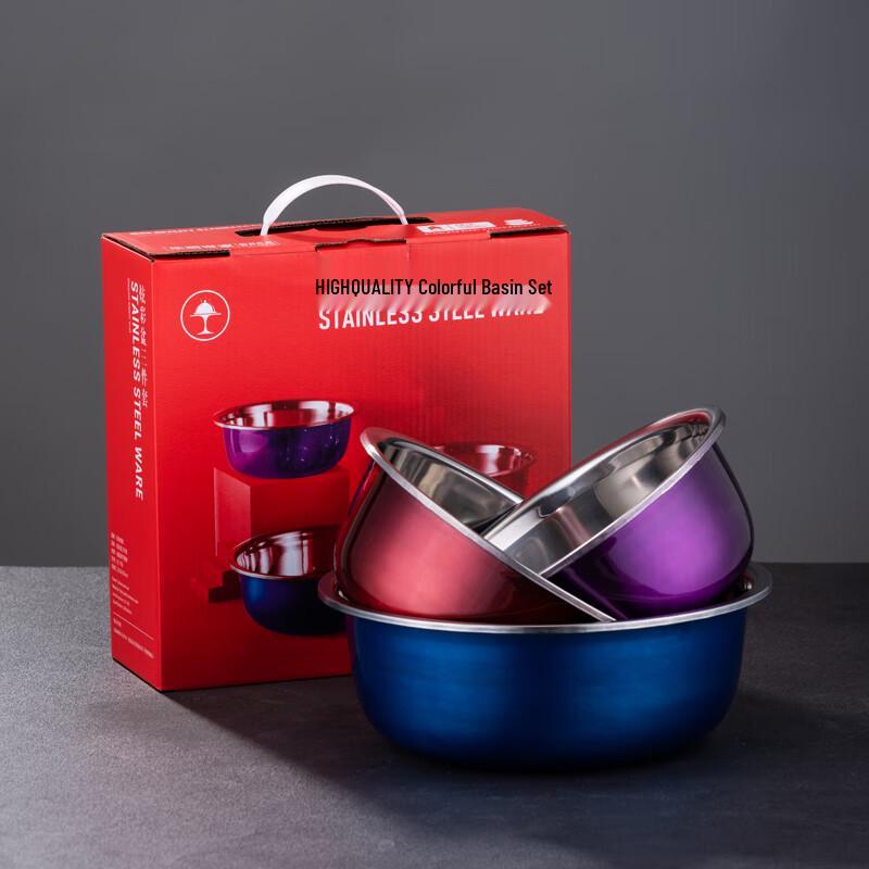 Colorful 410 Stainless Steel Mixing Bowl Set