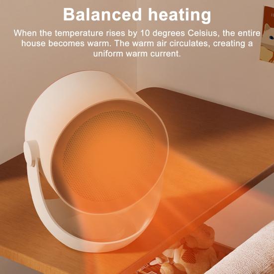 90 Degrees Oscillating Desktop Heater Portable Warmer with Dual Safety Protection Personal Space Heater for Home Office