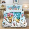 3Pcs Ice Cream 67 Element Printed Down Duvet Cover Set, Multi Size Bedroom Bedding Decoration, Machine Washable