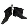 Cowhide Version~ Korean Niche Pleated Square Head Bow Fashion Pants Boots Short Boots Women's Thick Heel Wide Tube Women's Boots