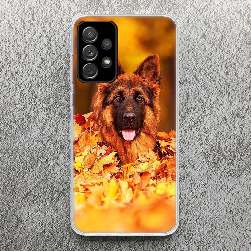 German Shepherd Dog Print Soft Case for Samsung A51 A50 A21S A70 A71 Phone Shell A31 A41 A10 A20E A30 A40 A6 A7 A8 A9 Pattern Co