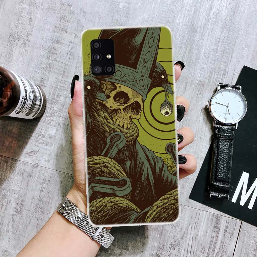 Crow Raven Dark Skull Phone Case For Samsung Galaxy A12 A22 A32 A42 A52 A72 A51 A71 5G A41 A31 A21 A02S M12 M21 M31 M30S Fundas