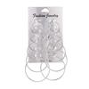 3 Sets Silver 6 Pairsrock and Roll Exaggerated Design Earring Ring Earring Set Earnail Set Personalized Earring Combination