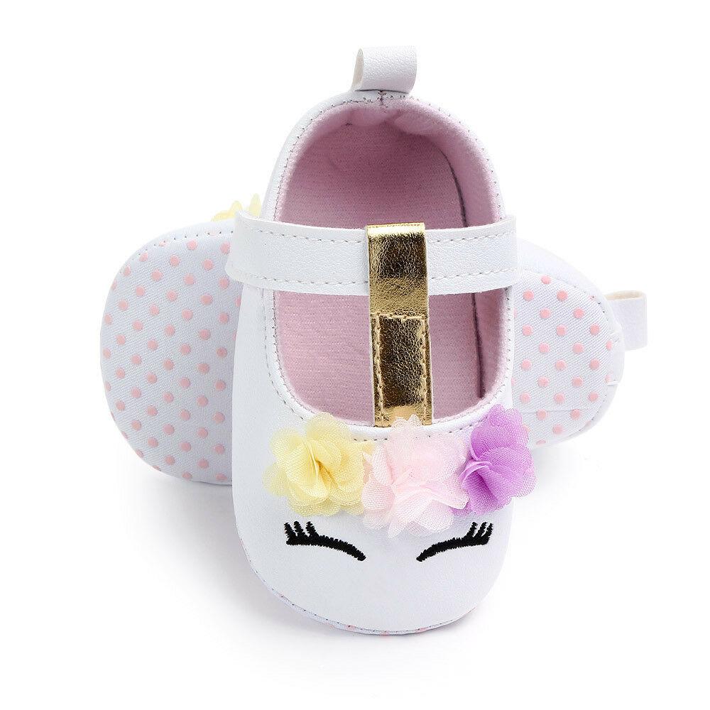 Kleinkind Baby Mädchen Blume Einhorn Schuhe PU Leder Schuhe Weiche Sohle Krippe Schuhe Frühling Herbst Erste Wanderer 0-18M