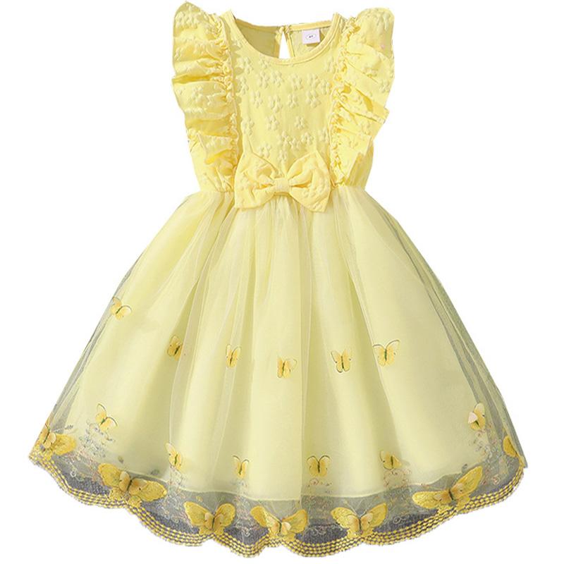 Girl Short Sleeves Dress Children Kid Casual Summer Beach Sundress Princess Dresses Clothes