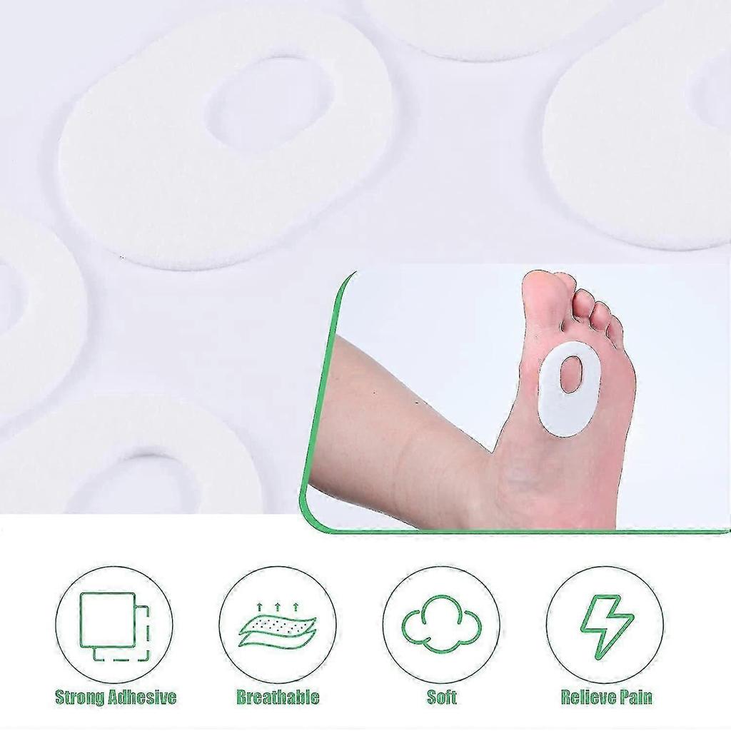 60 Pack Soft Felt Callus Pads, Oval Corn Protectors - White
